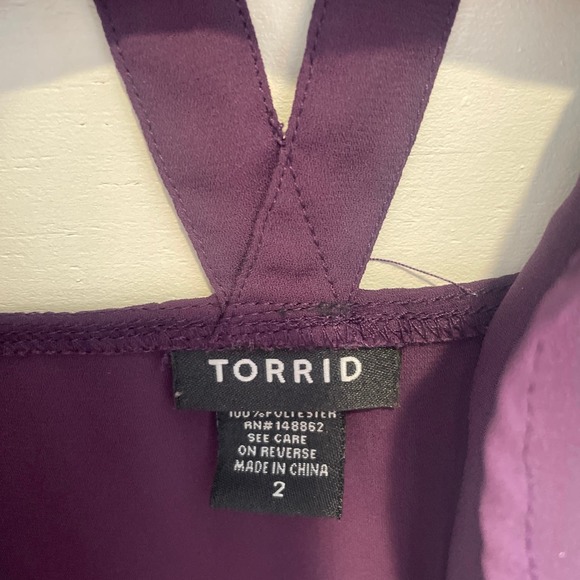 Women's Torrid Plus Size Purple Lightweight Blouse SZ 2 - Picture 4 of 6